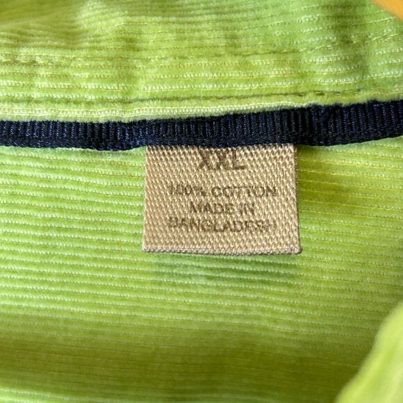 Paradise Collection Lime Green Fine Wale Corduroy LS Classic Button Up Shirt XXL - Picture 5 of 15
